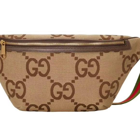GUCCI Beige Jumbo GG Belt Bag in Canvas and Leather - Picture 7 of 11